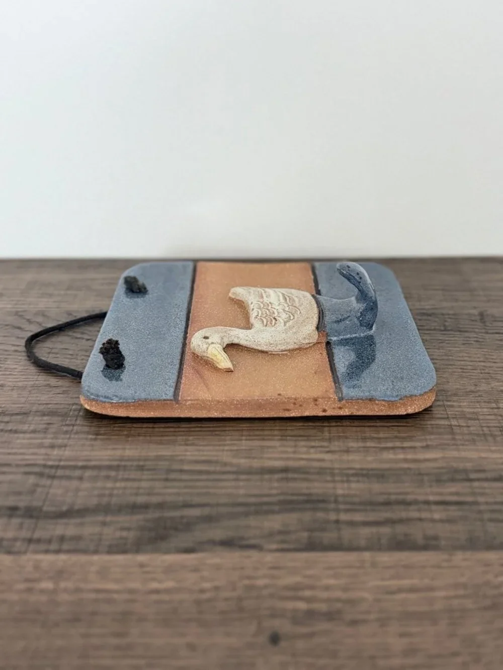 Vintage Ceramic‎ Tile 3D Duck Hand Towel Holder Wall Hook Farmhouse Cottagecore